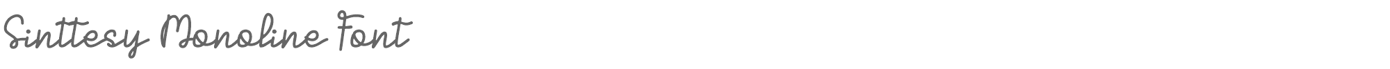 Sample characters Sinttesy Monoline Font